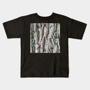 Tree bark background clock Kids T-Shirt